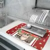 Alfombrilla de Encimera de Barro de Diatomeas con Diseño de Flores de Invierno Transfronteriza, Alfombrilla Escurridora para Vajilla, Superficie de Cocina Doméstica Absorbente, Secado Rápido, Posavasos, Sin Lavado