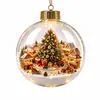 Adorno de bola de cristal transparente de Navidad transfronterizo, decoración de trineo con renos de Santa Claus, bola colgante decorativa de árbol de Navidad 3D