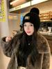 2024 otoño e invierno nuevo gorro de punto cálido de felpa para niños dulce y lindo con forro polar protección para las orejas gorro de lana para el frío