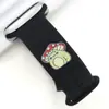 Novo Anel Decorativo para Pulseira de Apple Watch Tachas Decorativas de Cogumelo Acessórios Decorativos de Pulseira de Silicone Samsung Huawei