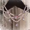 Colar de Miçangas Multicamadas da Nova Moda da Lolita, Elegante, com Strass Deslumbrantes, Versátil, Deslumbrante, Corrente para Clavícula Estilo Princesa