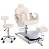 Silla de Peluquería, Silla para Pedicura con Baño de Pies, Silla Metálica para Pedicura, Silla Giratoria y Ajustable con Masajeador de Pies, Sofá Multifuncional para Spa de Pies, Silla para Lavado de Pies