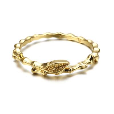 wish爆款 速卖通热卖创意树叶造型戒指 欧美女士