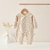 Macacão de Bebê Algodão Puro Classe A Primavera e Outono Veludo Shushed Roupas Base Roupas para Recém-Nascidos Manga Longa Roupas de Borboleta Pijama Harper