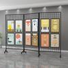 Grade dobrável Display Stand Art Exhibition Studio Kindergarten Works Display Stand Mobile Exhibition Stand Outdoor Art Display