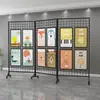 Grade dobrável Display Stand Art Exhibition Studio Kindergarten Works Display Stand Mobile Exhibition Stand Outdoor Art Display