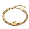 Pulsera popular de titanio y acero estilo ins, moderna, versátil, corazón, mariposa, estrella, geométrica, de acero inoxidable, joyería para la mano