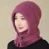 Gorro de Punto para Mujer Invierno Forro Polar Engrosado Resistente al Frío Bufanda Máscara Integrada Una Pieza Gorro Cálido Gorro para Ciclismo al Aire Libre