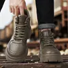 Botas Calzado de Hombre Nuevo de Moda Primavera y Otoño Retro de Caña Alta Suela Gruesa Botas de Trabajo Deportivas Casuales para Hombre Botines