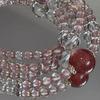 Cristal de Fresa Natural 4mm Pulsera Planeta Multi-Tesoro Pulsera Multi-Círculo Cuentas de Buda de Cristal Blanco Collar Rosario Moda para Mujer