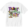 Camiseta de Hombre Estilo Nuevo Carnaval Transfronteriza Americana Manga Corta, Talla Grande, Algodón Puro de Moda, Cuello Redondo Holgado, Top Pesado al por Mayor