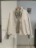 KEKEZOON Estilo Coreano Gola Alta Bloco de Cores Listrado Solto Casual Manga Longa Jaqueta Casaco Top Foto Real Mulheres 9342