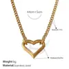 Colar Coração Vazado Francês Mais Vendido Aço Inoxidável Banhado a Ouro Real 18K Pulseira Simples Elegante Estilo Ins Transfronteiriço