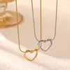 Colar Pingente Flor Coração Mais Vendido Transfronteiriço da Amazon Cobre Zircônia Banhado a Ouro 18K Corrente para Clavícula Feminina Atacado