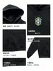 Nova Moda Outono e Inverno Marca Tendência Moletom com Capuz Estampado Manga Longa Conjunto Jaqueta Versátil Casual Masculina Tendência