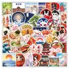 50 adesivos japoneses com flores de cerejeira, Bushido, sumô, grafite, para decorar copos de água, capacetes, skates, adesivos à prova d'água atacado