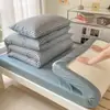 Juego de ropa de cama individual de tres piezas para dormitorio universitario de algodón, completo con edredón, relleno de edredón, funda de edredón de algodón puro y juego de sábanas de seis piezas