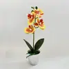 Orquídea Phalaenopsis Artificial Planta en Maceta de 4 Flores Set Adorno Decorativo para Sala de Estar Decoración de Planta en Maceta de Orquídea Phalaenopsis Planta Artificial