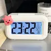 Reloj Despertador Pequeño Gato Kt Reloj de Mesita de Noche Dormitorio de Estudiantes Temporizador Multifuncional Portátil Silencioso Mini Reloj de Escritorio