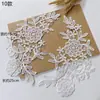 Parche de Tela de Encaje Blanco Soluble en Agua Flor Cortada Bordado Flor Accesorios Hecho a Mano DIY Vestido de Boda Adorno para Peinado Material