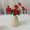 Vaso Seco de Vidro Tecido de Rattan Imitação Rattan Artesanal Estilo Japonês para Sala de Estar Vasos para Plantas Aquáticas Utensílios de Flor Capa de Copo Tecida de Palha