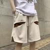Pantalones cortos de carga estilo americano para hombre, de piel de ciervo, de forro polar, funcionales, de verano, de marca, informales, con diseño irregular, de media longitud.