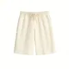 Shorts Pesados de Color Sólido Estilo Americano, Shorts de Verano Unisex, Shorts Versátiles Deportivos Casuales con Bordado de Logo, Shorts de Equipo