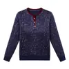 Nuevo Estilo Otoño Cubre Vientre Adelgazante Manga Larga Botones Camisa Base Estampado Retro para Mujer Holgada Tallas Grandes Top Elegante para Mamá