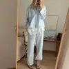 2026 Nuevo Traje Casual de Moda Estilo Commuter Cárdigan Superior Pantalones Rectos Holgados Pantalones Largos Ropa Femenina Europea y Americana Transfronteriza