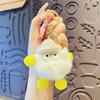 Lindo gorro de lana muñeco de peluche de cerdas pequeñas llavero para coche para mujer exquisito de dibujos animados pareja colgante para mochila escolar pequeño regalo