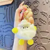Bonito gorro de lana muñeco de peluche de cerdas pequeñas llavero para coche pareja de dibujos animados colgante para mochila escolar pequeño regalo al por mayor