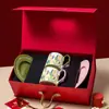 Taza de Café y Platillo de Cerámica Retro, Té de la Tarde, Café Latte, Taza para Latte Art, Caja de Regalo para Niñas, Recuerdo, Taza de Pareja