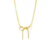 Moda Europea y Americana Collar de Lazo de Oro de 18 Quilates para Mujer Lujo Accesible Joyería Versátil Regalo Navideño Collar que no se decolora