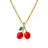 Colar de Natal Transfronteiriço Europeu e Americano com Sino de Diamante Galho de Alce Papai Noel Árvore de Natal Colar de Floco de Cereja