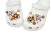 Estampado de leopardo retro ins Crocs accesorios DIY estilo desierto flores para zapatos hebilla de zapato de mujer decoración flor de rosa linda desmontable