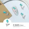 Nova Joia para Nail Art Cravejada com Diamantes de Liga Metálica Formato Tulipa Rosa Desejo Puro Estilo Ins Acessórios Brilhantes Super Chamativos