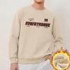 Suéter pesado de 320g para hombre, primavera y otoño, forrado de polar cálido, cuello redondo, blanco, top sin capucha, holgado, tendencia, camiseta de manga larga
