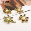 Wt-Jp473 Girassol Más Vendido Perla de Agua Dulce Natural Piedra Preciosa de Colores Colgante de Collar Chapado en Oro de 18 Quilates