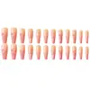 Estilo Hot Girl Uñas de Ballet Extra Largas, 24 Piezas Arte de Uñas Blanqueador con Gradiente de Corazón, Pegatinas para Uñas Transfronterizas Suministro Directo