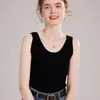 Outono/Inverno 2026 Novo Suéter Feminino de Cashmere com Gola U Sem Mangas Colete Quente Camisola de Tricô Camisola Base com Design Canelado