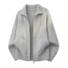 Suéter cárdigan de color liso con cremallera estilo Retro Old Money para hombre 2026 Primavera/Otoño Marca de moda para pareja Casual Perezoso Tejido de punto