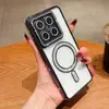 Funda magnética galvanizada con perforación lateral para teléfono móvil, adecuada para Xiaomi 14t Pro 5g, carcasa blanda, película para lente Redmi Note14 Pro