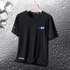 2025 Nova marca da moda de verão Ice Silk Camiseta de manga curta masculina da moda Meia manga Gola redonda Camiseta solta Top Roupas para homens