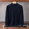 Suéter de punto 100% cachemira, suéter de cachemira grueso y cálido de cuello alto para hombre, suéter de cachemira de alta gama para hombre