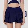 Falda plisada de verano para yoga, fitness, cintura alta, adelgazante, anti-caminar, para tenis, golf y correr para mujer