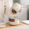 Juego de Té de Viaje Ru Yao Huang traje Tetera de Té Kung Fu Taza Expreso de Cerámica Una Tetera Tres Tazas Actividad de Empresa Ceremonia de Acompañamiento