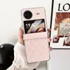 Para vivo X Flip Tela Dobrável Cobertura Total Resistente a Quedas Capa de Celular em Couro Genuíno Padrão Xadrez de Couro Peça Única Nova