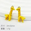 Jirafa de Dibujos Animados Colorida Tridimensional Pequeño Monstruo Colgante de Cafetera Accesorios de Joyería de Aleación Pulsera Collar DIY