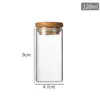 Botella de Tubo de Vidrio de Boca Recta de 47 mm de Diámetro Tapón de Corcho Bote de Almacenamiento para Cápsulas de Cordyceps de Alto Borosilicato Tapa de Bambú Botella para Té de Flores