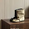 Botines cortos de ballet para mujer, versátiles, casuales, estilo coreano, que aumentan la altura, transpirables, con lazo, huecos, punta redonda, de moda